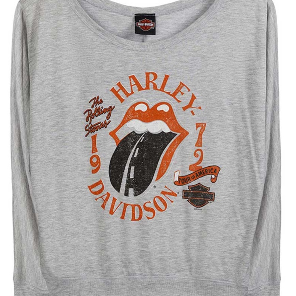 Harley-Davidson Gray and Orange Graphic Tee